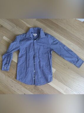 Cat & Jack Blue and White Micro-Check Button-Up Shirt